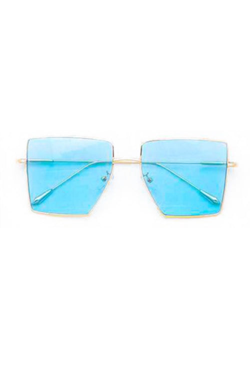 Jaxyn Blue Square Lens Iconic Sunglasses