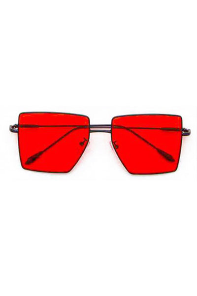 Jaxyn Red Square Lens Iconic Sunglasses