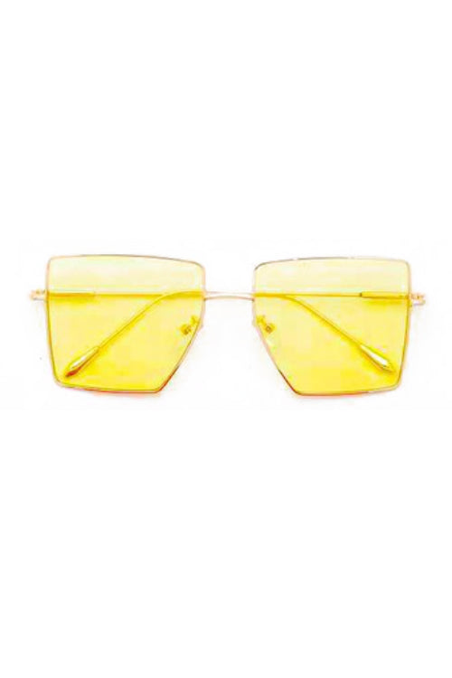 Jaxyn Yellow Square Lens Iconic Sunglasses