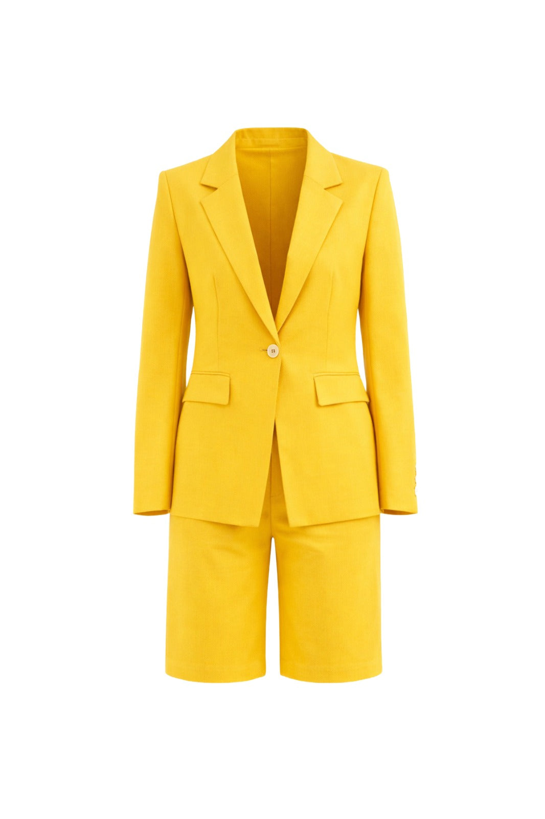 Ismera Yellow Blazer & Bermuda Shorts Set