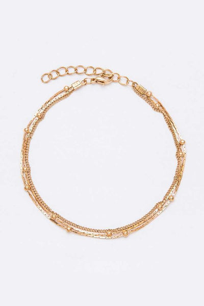 Janissa Gold Layer Chain Anklet Set