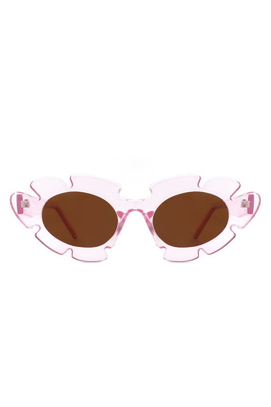 Ginnie Pink Flower Cutout Cateye Sunglasses