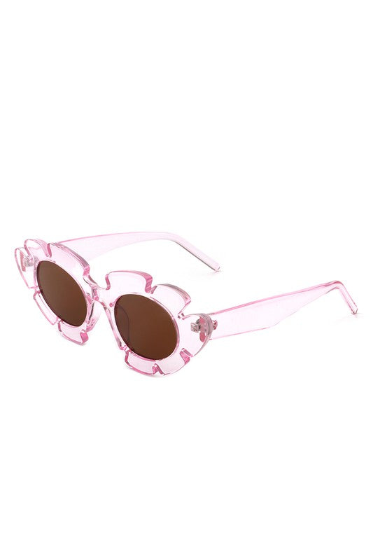 Ginnie Pink Flower Cutout Cateye Sunglasses