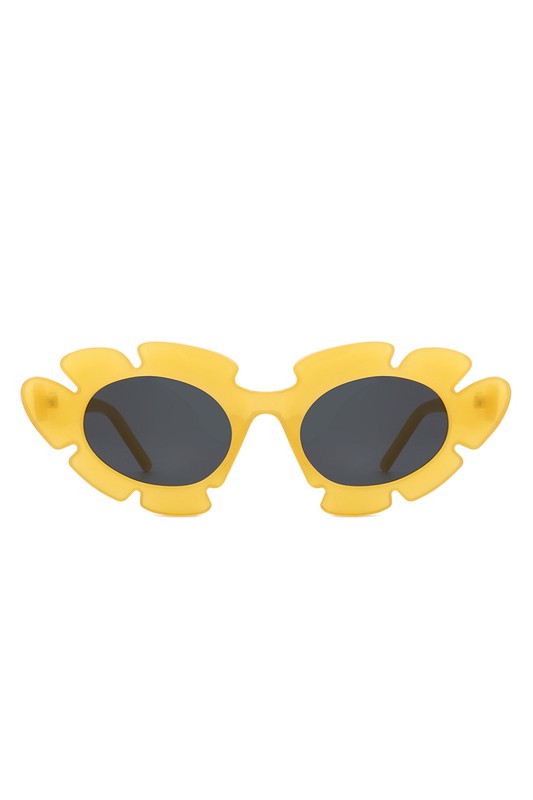 Ginnie Yellow Flower Cutout Cateye Sunglasses