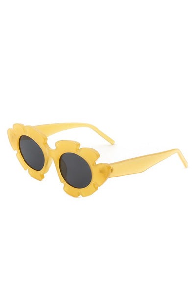 Ginnie Yellow Flower Cutout Cateye Sunglasses