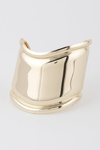 Scheana Gold Bulky Lined Cuff Bracelet
