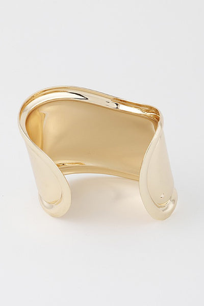Scheana Gold Bulky Lined Cuff Bracelet