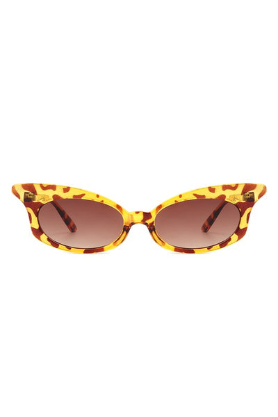 Zayda Tortoise Narrow Oval Sunglasses
