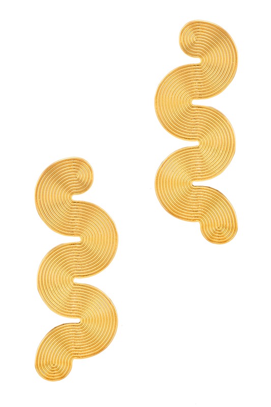 Gary Metal Wave Long Earring