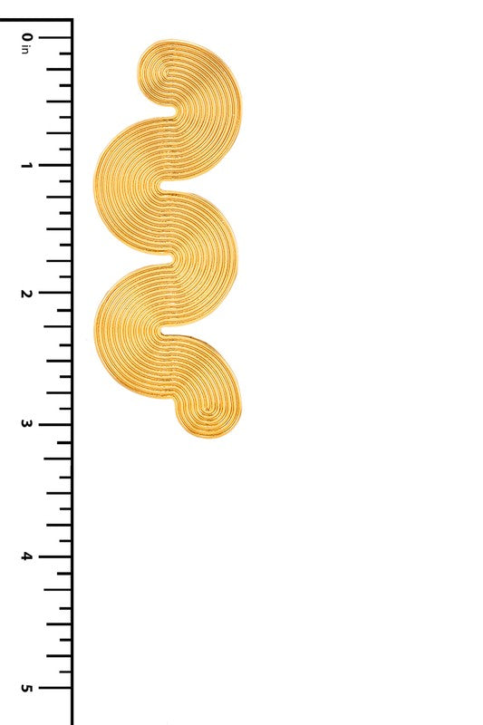 Gary Metal Wave Long Earring