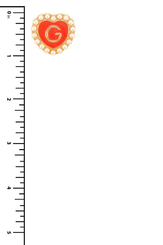 Toni Bee and Heart with Letter G Stud Earrings Set