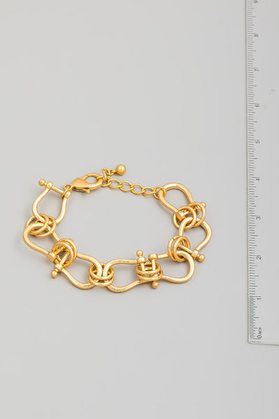 Stina Golden Metallic Ladder Chain Bracelet
