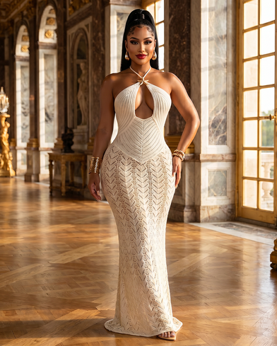 knit halter maxi dress Jiada Off-White Style it with strappy Prom Central - Find Color:NAVY (no.75) @girls-riya-skirted-tank-leotard-white