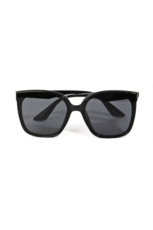 Marnie Black Large Wayfarer Frame Sunglasses