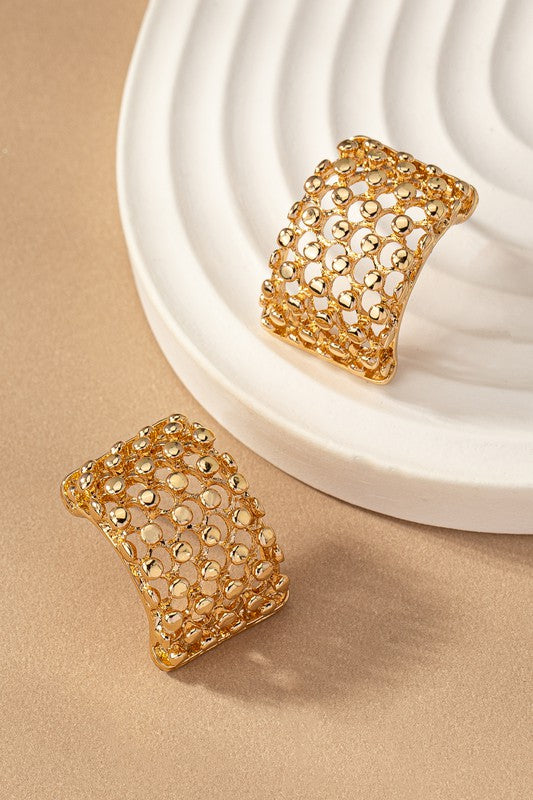 Marya Perforated Half Hoop Earrings
