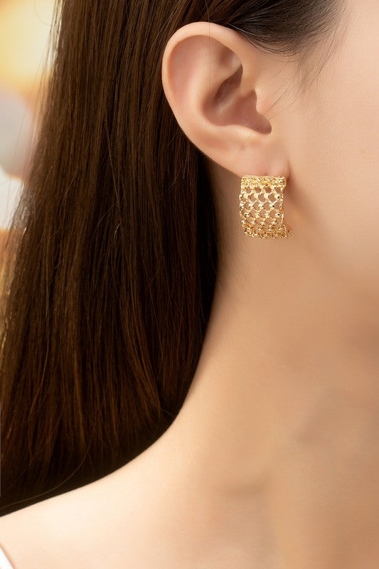 Marya Perforated Half Hoop Earrings