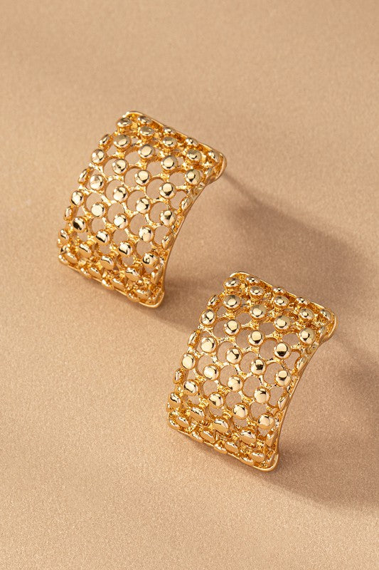 Marya Perforated Half Hoop Earrings