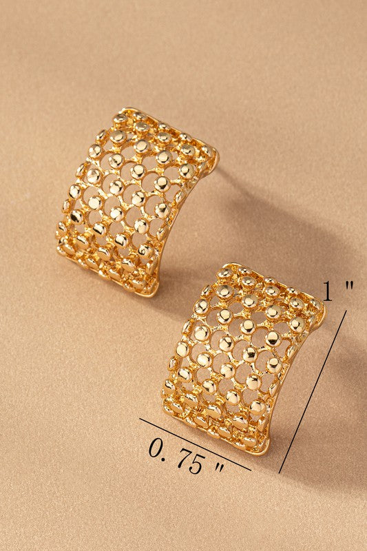 Marya Perforated Half Hoop Earrings