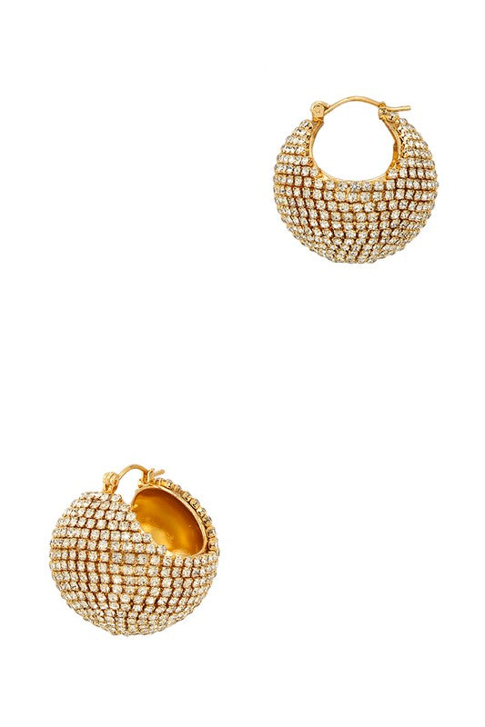 Bernadette Rhinestone Circle Hoop Earrings