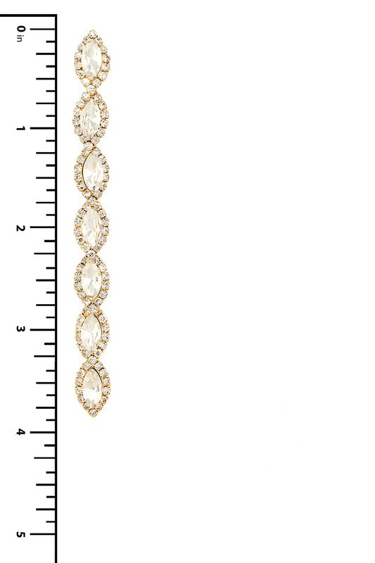 *Rosie Rhinestone Oval Dangle Earrings