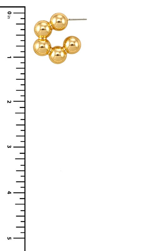 Natiya Metal Beaded Hoop Earrings