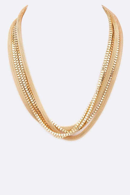 *Koko Mix Chain Layer Collar Necklace