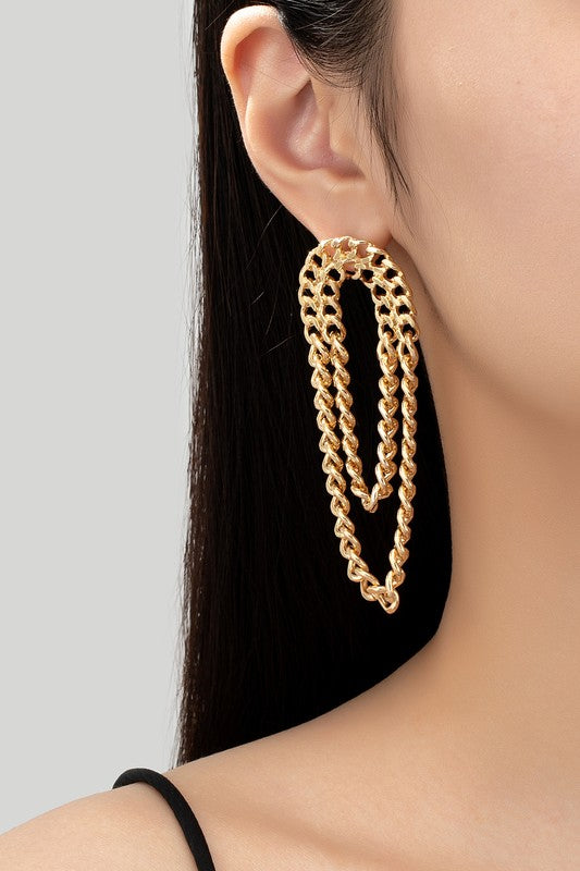 Kamila Curb chain drop earrings
