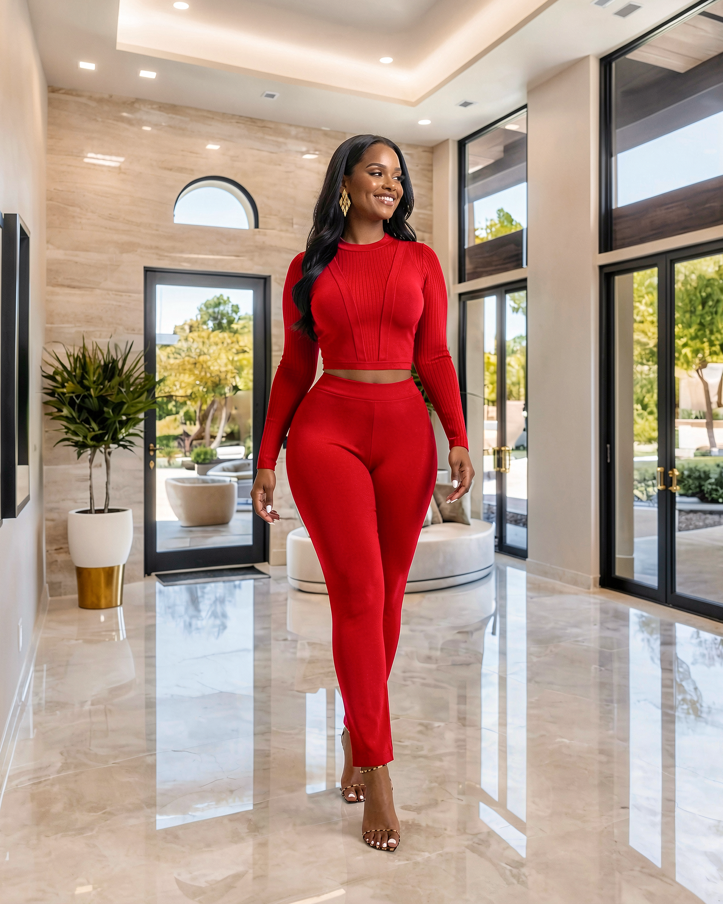 Margaux Red Bandage Leggings Set
