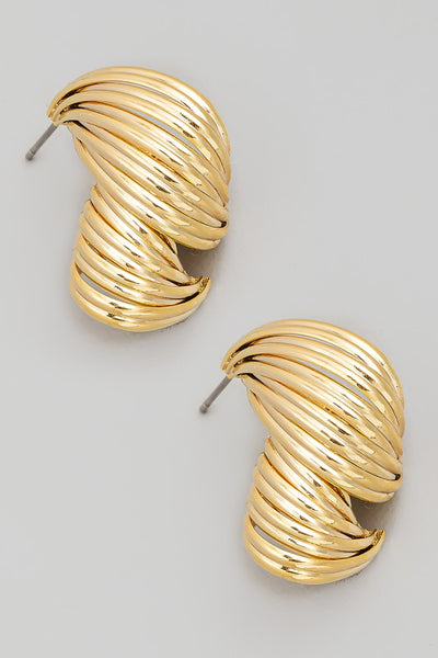 Aiko Multi Row Twist Metallic Earrings