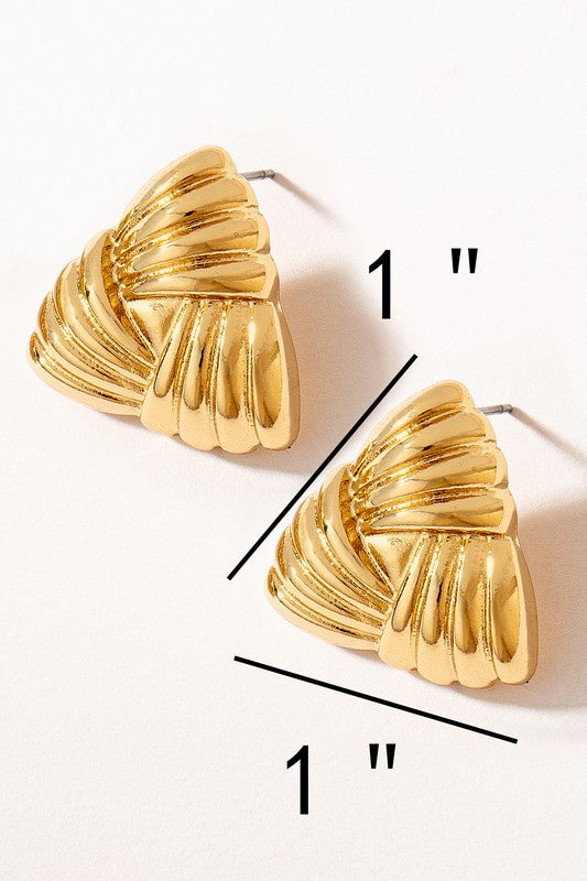 Tommy Triangle Weave Pattern Stud Earrings