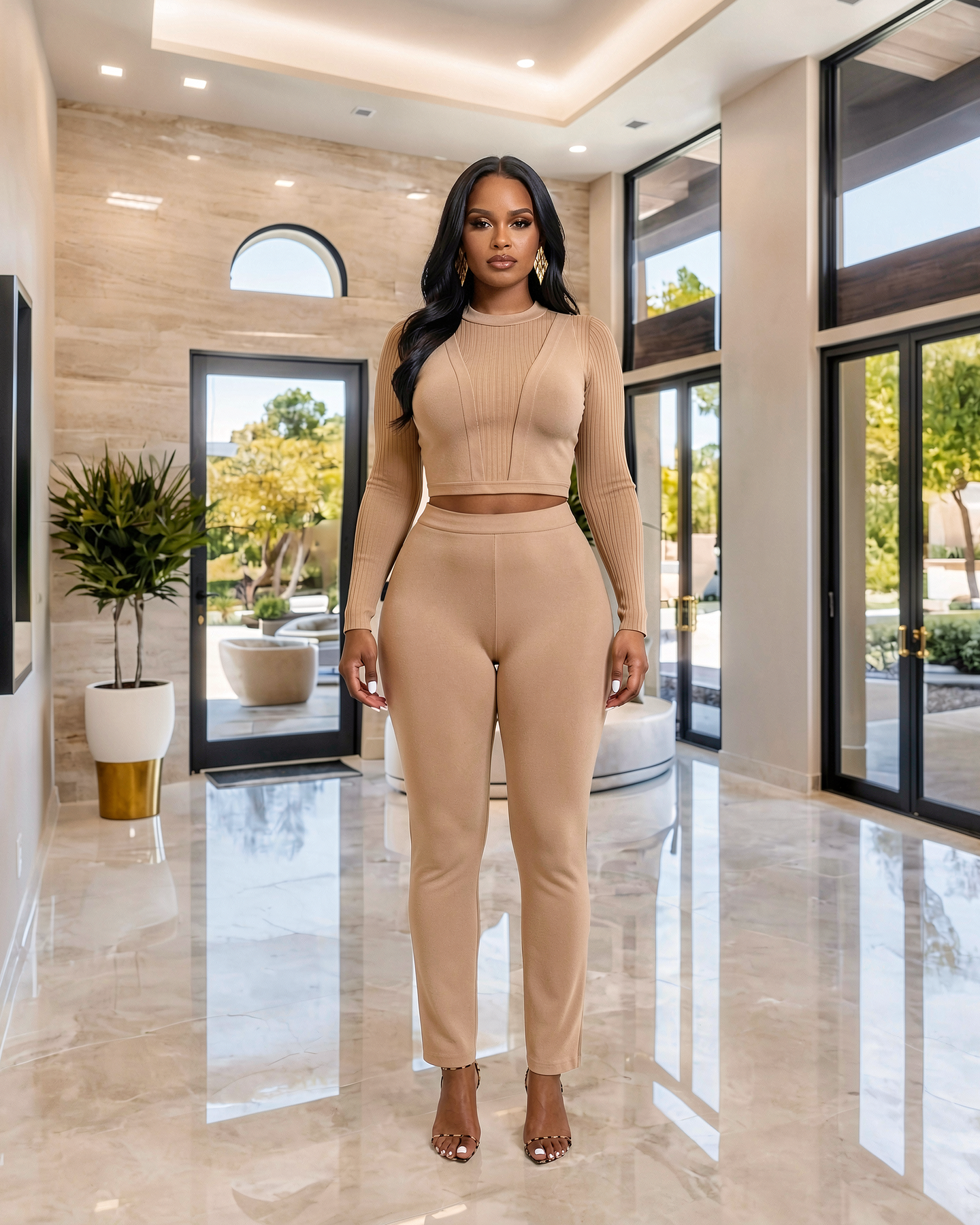 Margaux Mocha Bandage Leggings Set