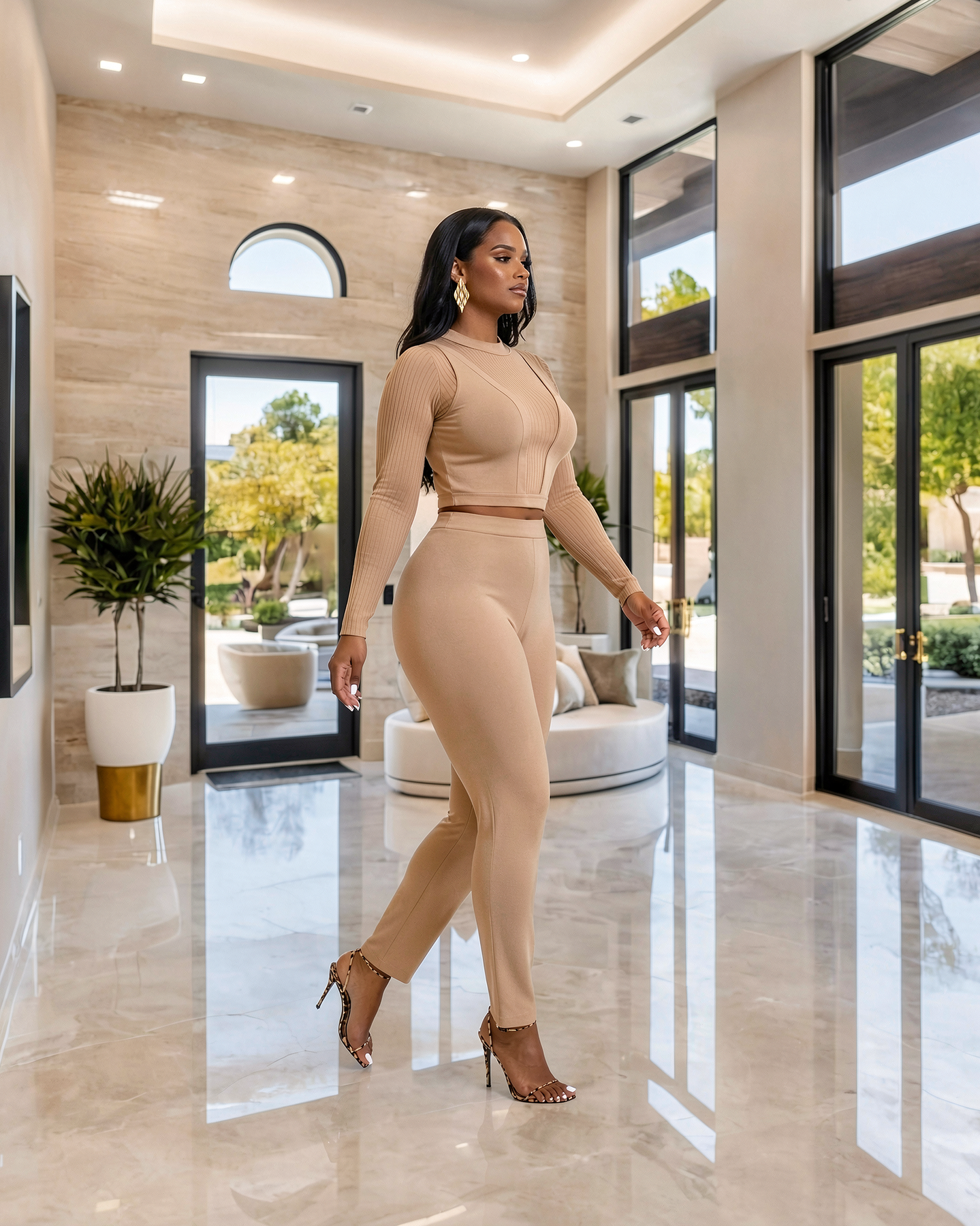Margaux Mocha Bandage Leggings Set