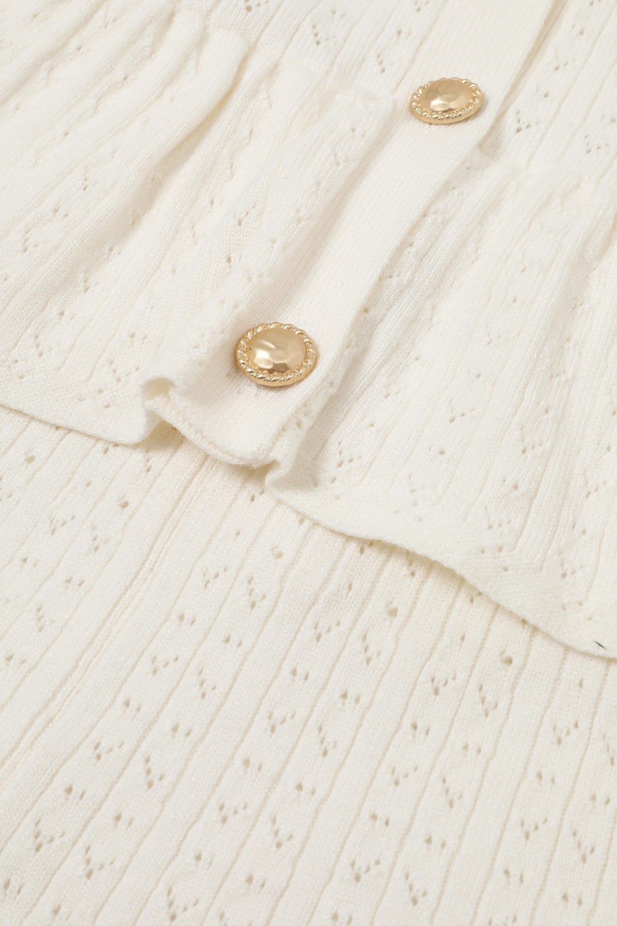 Virginia Off-White Pointelle Knit Mini Dress (SHIPS 4/17)