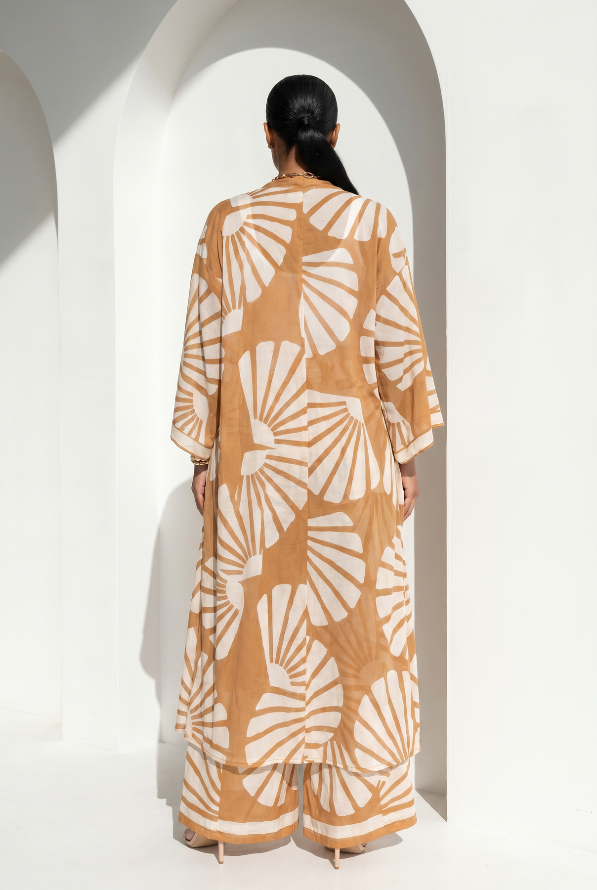 Cassia Copper Nude Kimono & Pants Set