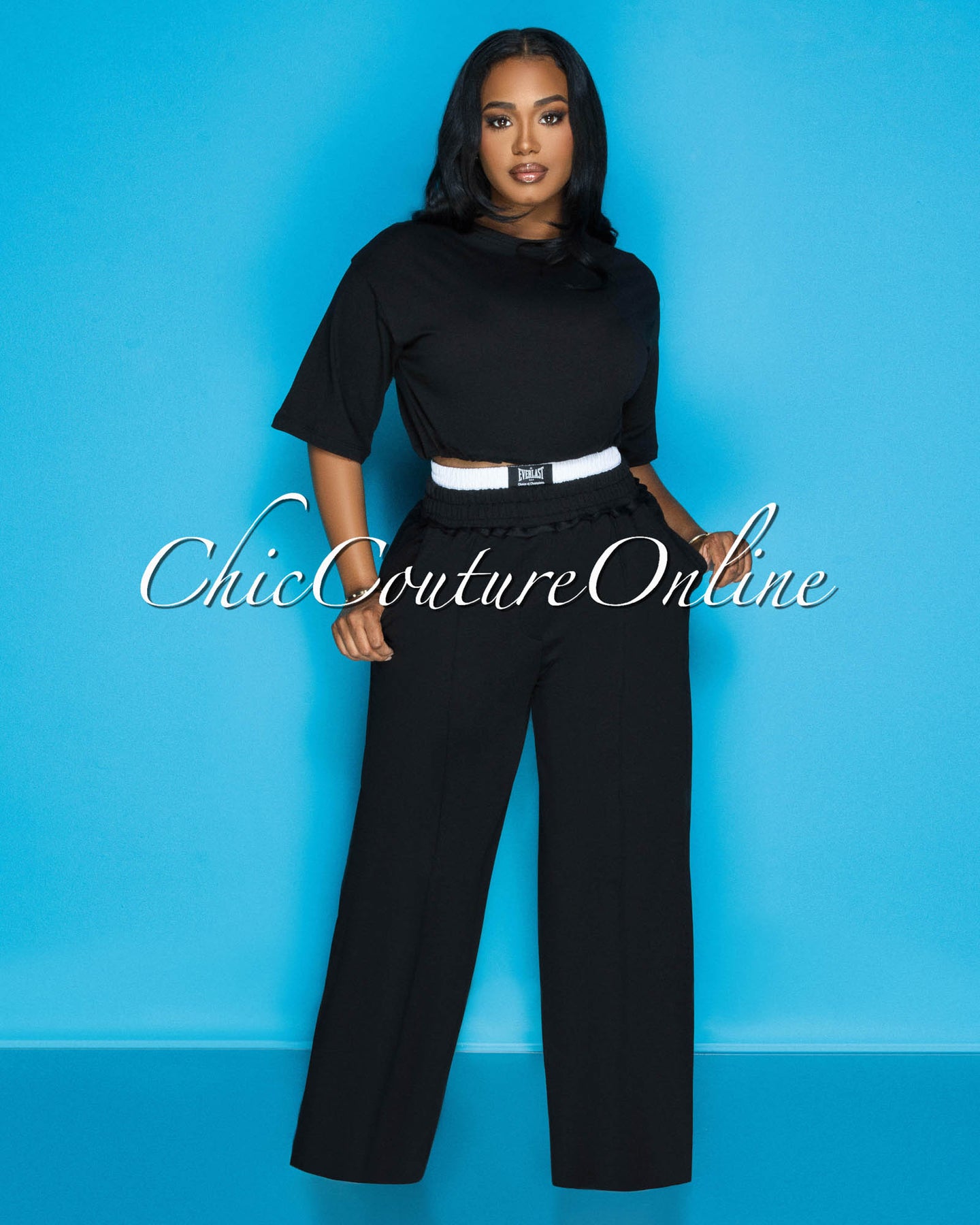 Clarkie White Crop Top & Pants Set