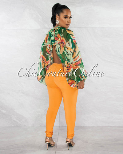 Asier Orange High Waist Skinny Jeans