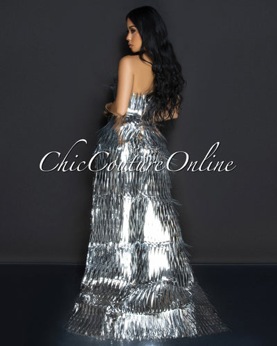 Sipria Silver Ultra-Luxe Gown