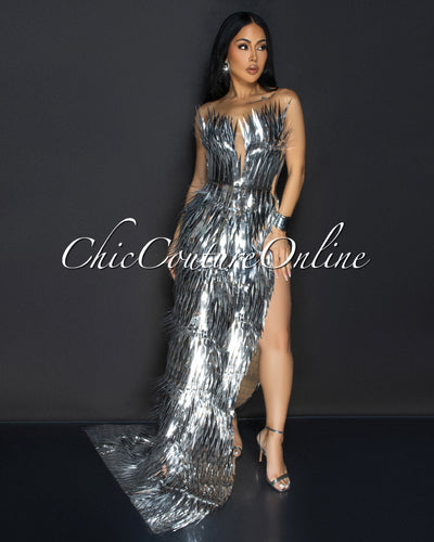 Sipria Silver Ultra-Luxe Gown