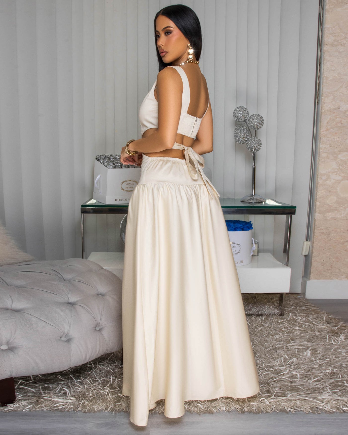 Astra Nude Cut-Out Waist Maxi Dress