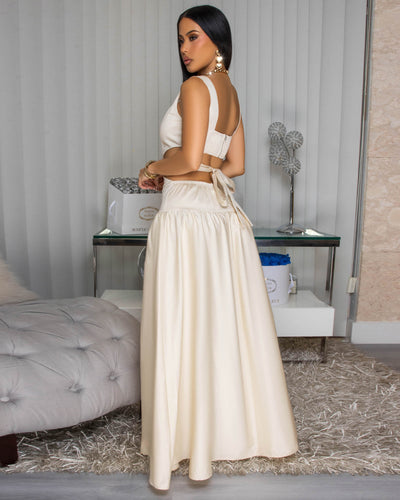 Astra Nude Cut-Out Waist Maxi Dress