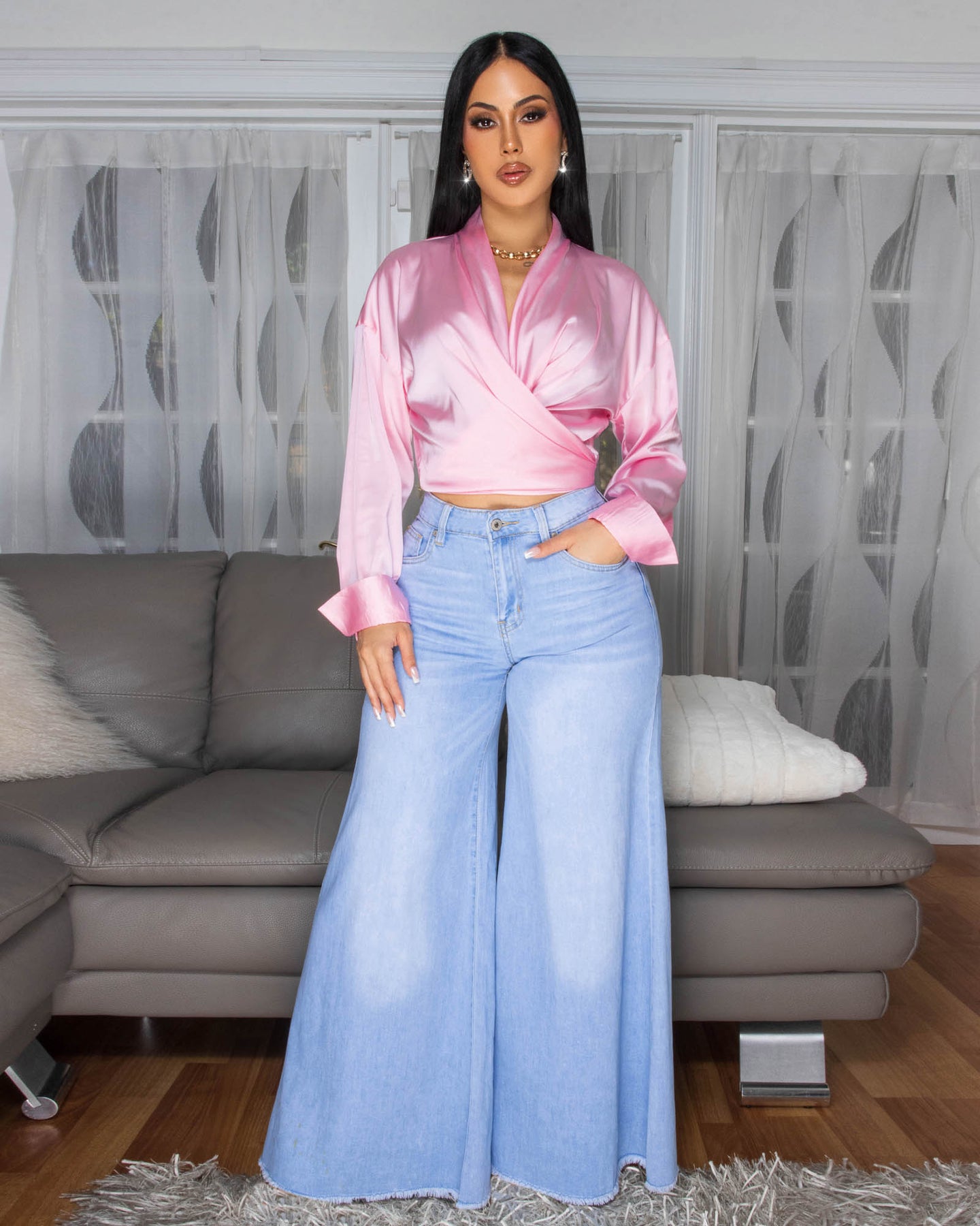 Westerly Baby Pink Silky Blouse