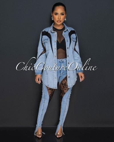 Fora Medium Denim Shirt & Jeans Set