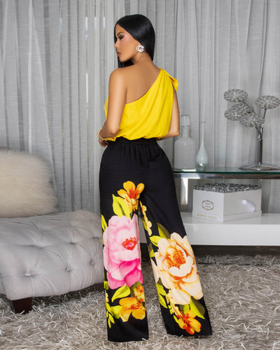 Augusta Yellow Single Shoulder Crop Top