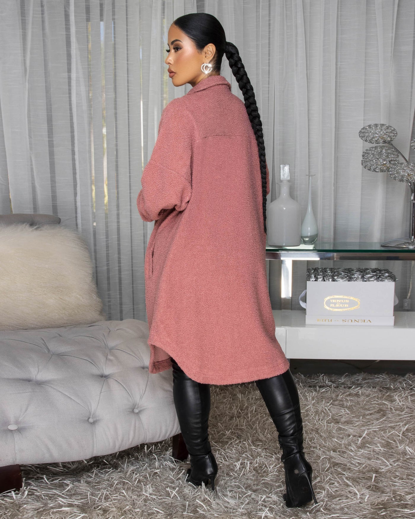 Jovelle Rose Fleece Long Jacket