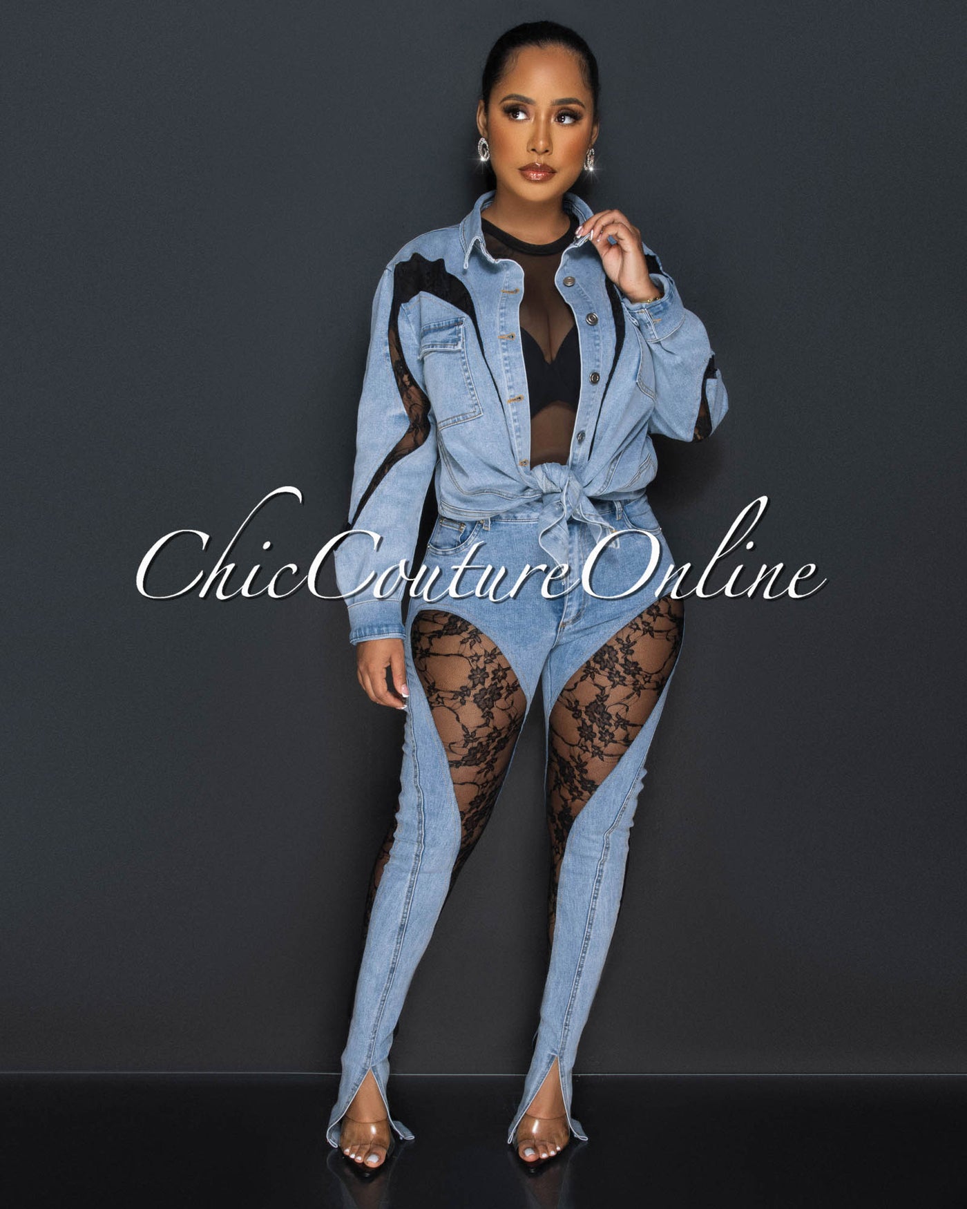 Fora Medium Denim Shirt & Jeans Set