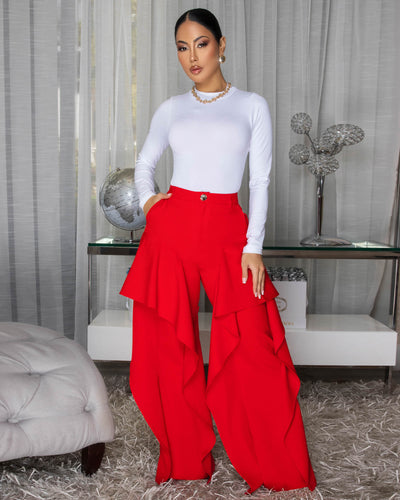 Sonoma Red Ruffle LUXE Pants – Chic Couture Online