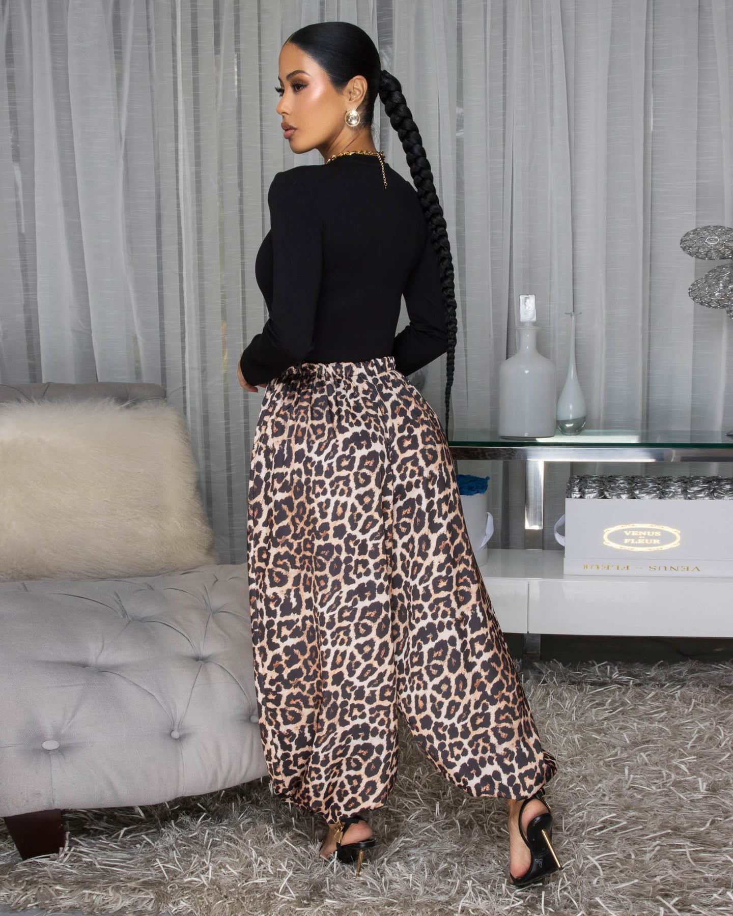 Tessane Leopard Print Bubble Pants