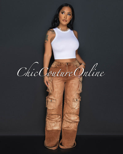 *Allana Brown Wide Cargo Jeans