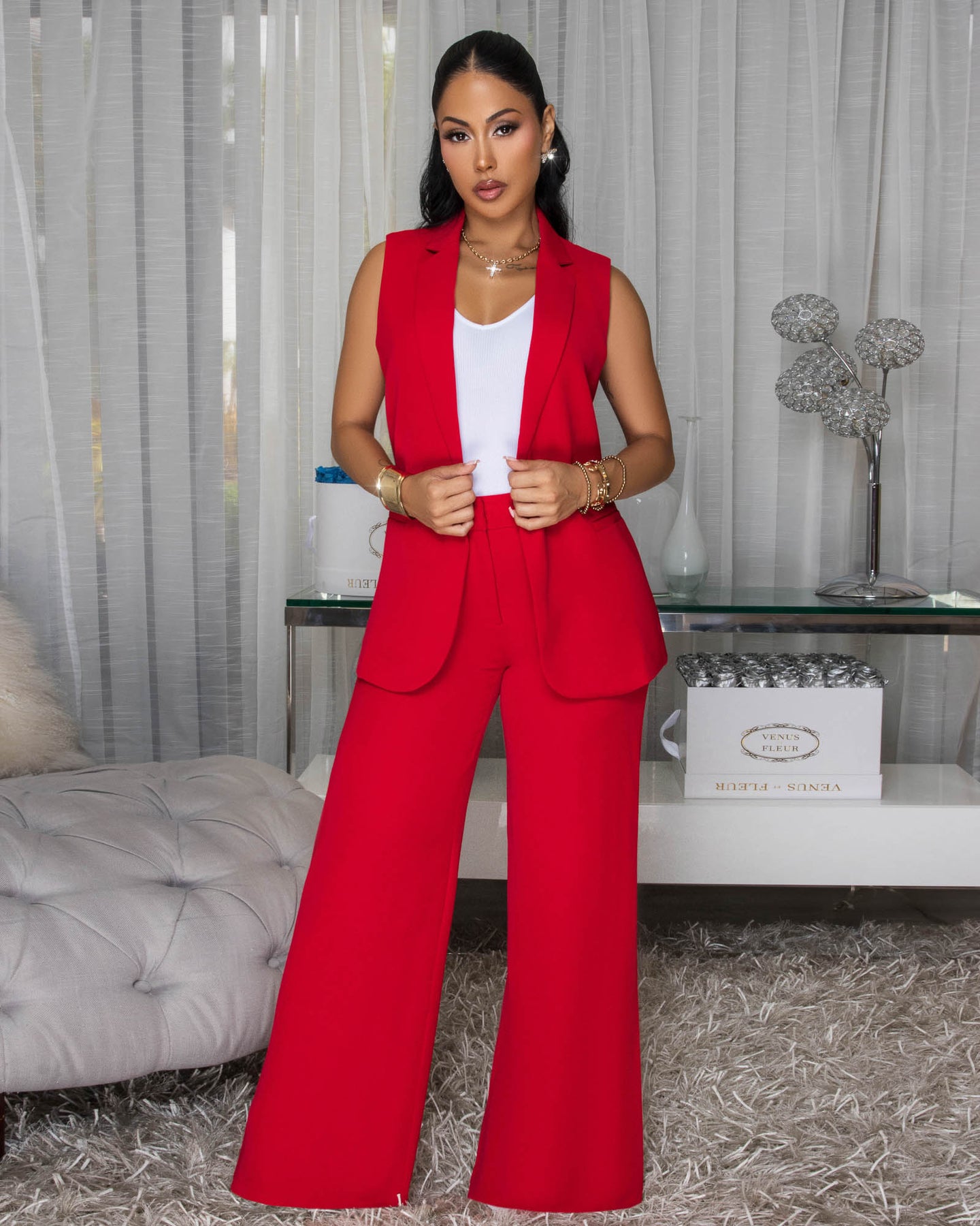 Armani Red Vest & Pants Set