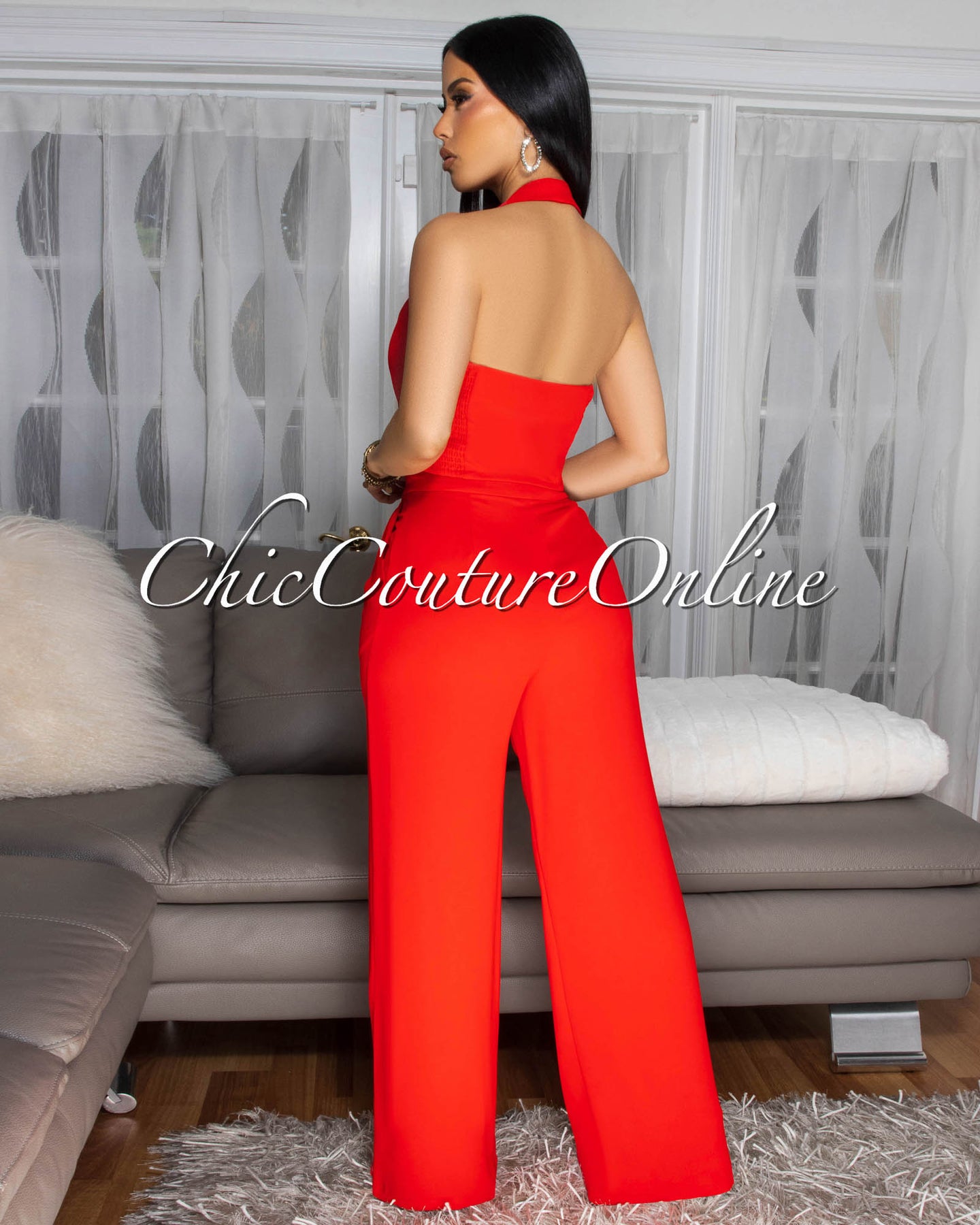 Ebene Red Wide Leg Pants